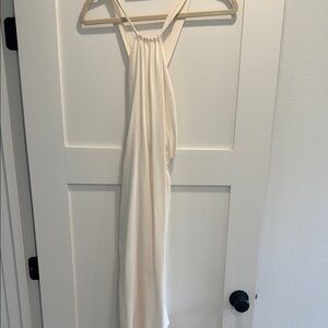 SCF Elegant White Halter Dress
